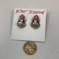 Designer Betsey Johnson Silver-Tone Hippopotamus Fashionable Stud Earrings image number 2