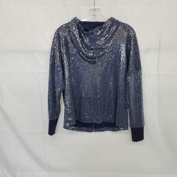 9-H15 S'CL Blue Sequin Lined Full Zip Hoodie WM Size S alternative image