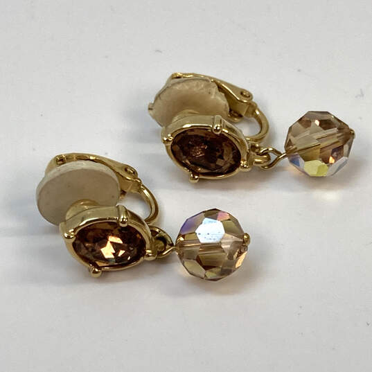 Designer Swarovski Gold-Tone Fashionable Dangle Drop Earrings image number 2