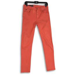 Armani Exchange Womens Pink Denim 5-Pocket Design Skinny Leg Jeans Size 32