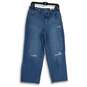NWT Style & Co. Womens Blue Denim High Rise Wide Leg Cropped Jeans Size 4 image number 1