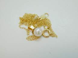 14K Yellow Gold Single Pearl Pendant Necklace 1.0g alternative image