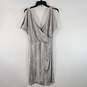 Ralph Lauren Women Silver Wrap Midi Dress Sz 14 Nwt image number 1