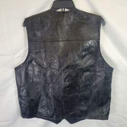 Italian Stone Men Black Leather Vest SZ XL