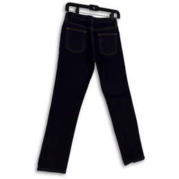 Womens Blue Denim Dark Wash Pockets Stretch Straight Leg Jeans Size 2L alternative image