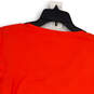 Womens Orange V-Neck Short Sleeve Regular Fit Pullover T-Shirt Size M image number 4