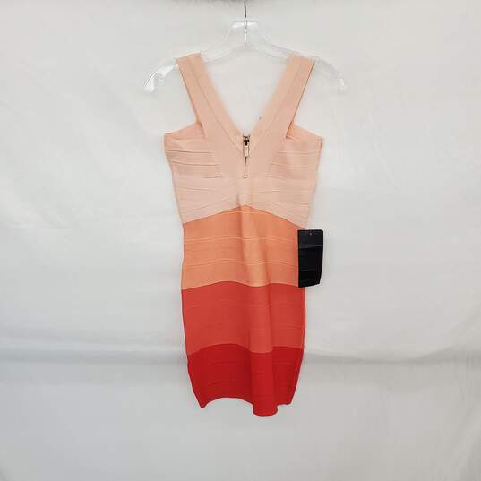 Bebe Coral Ombre Bodycon Bondage Sleeveless Dress WM Size S/P NWT image number 2