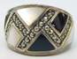 925 Sterling Silver Marcasite, Onyx & MOP Jewelry image number 4