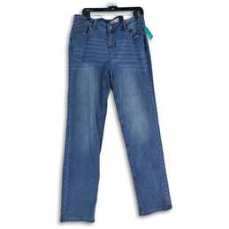 NWT Maurices Womens Light Blue Denim 5-Pocket Design Straight Leg Jeans Size 14