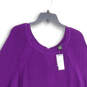NWT Womens Purple Knitted Henley Neck Side Slit Tunic Sweater Sz 18/20 image number 4