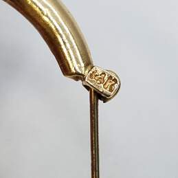 10K Gold Double Horse Hoop Earrings Damage 2.8g alternative image