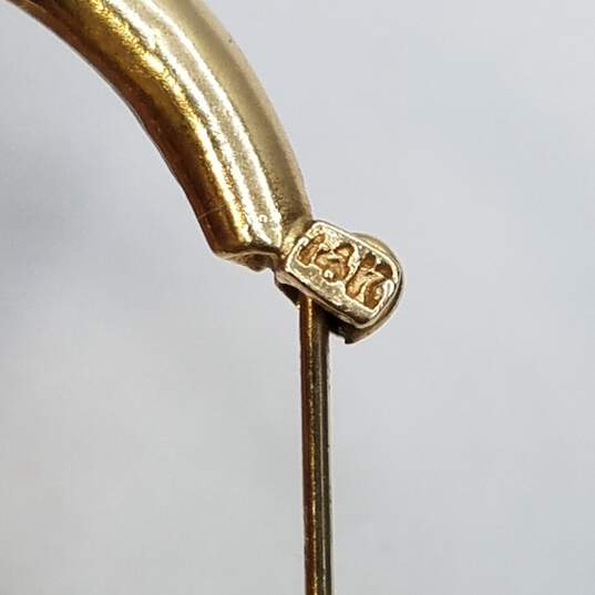 10K Gold Double Horse Hoop Earrings Damage 2.8g image number 2