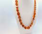 Vintage Amber Chips in Resin Faceted Graduated Beaded Necklace 74.4g image number 1