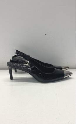 Calvin Klein Reina Patent Slingback Pump Heels Black 8