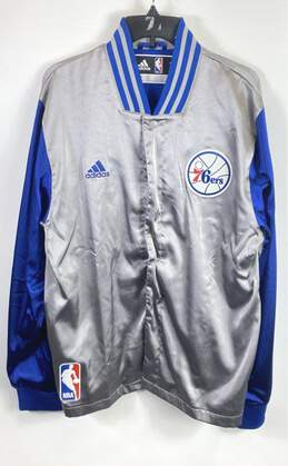 Adidas Men Silver NBA Philadelphia 76ers Jacket L