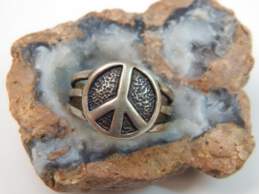 Silpada Sterling Silver Peace Sign Ring 6.3g