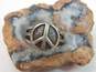 Silpada Sterling Silver Peace Sign Ring 6.3g image number 1
