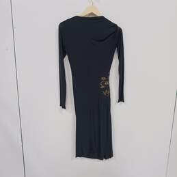 Class Roberto Cavalli Women's Black Floral Sequin Beaded Dress Size 8 alternative image