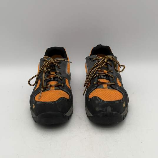 Cat Mens Black Yellow Round Steel Toe Lace-Up Sneakers Shoes Size 10.5 image number 2