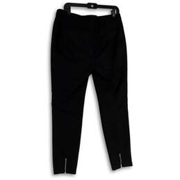 Womens Black Pleated Front Pockets Stretch Skinny Leg Ankle Zip Pants Sz 12 alternative image