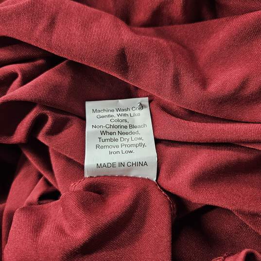 Red Silky Wrap V Neck Sleeveless Dress image number 1