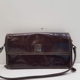 Giani Bernini Brown Leather Flap Envelope Small Clutch Bag