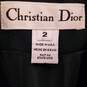 Christian Dior Womens Black Single Breasted 2-Piece Suit Set Size 2 image number 3