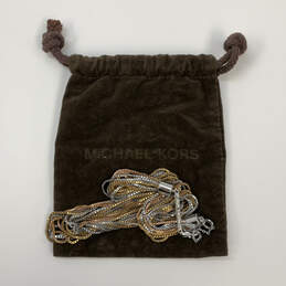 Designer Michael Kors Two-Tone Multi Strand Chain Necklace With Dust Bag alternative image