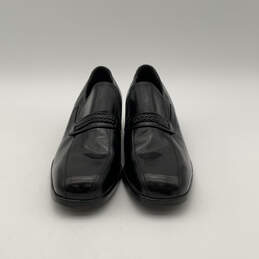 Mens Black Leather Square Toe Slip-On Formal Loafer Shoes Size 8 alternative image