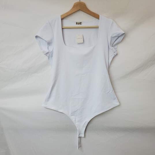 NEW Free People Intimately White Scoop Neck Thong Body Suit Size XL image number 1
