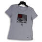 Womens Gray Round Neck Short Sleeve Stretch Pullover T-Shirt Size Small image number 1