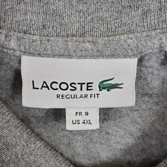 Lacoste Men Grey Polo T Shirt 4XL image number 3