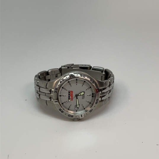 Designer Fossil PR5196 Silver-Tone Stainless Steel Quartz Analog Wristwatch image number 3