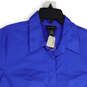 NWT Womens Blue Short Sleeve Spread Collar Button-Up Shirt Size 14/16 image number 3