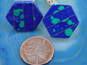 Taxco Mexico 925 Modernist Faux Azurite Inlay Hexagon Geometric Cuff Links 14.3g image number 6