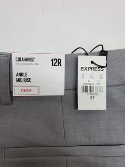 Express Gray Columnist Ankle Mid Rise Stretch Pants Women's Size 12R NWT alternative image