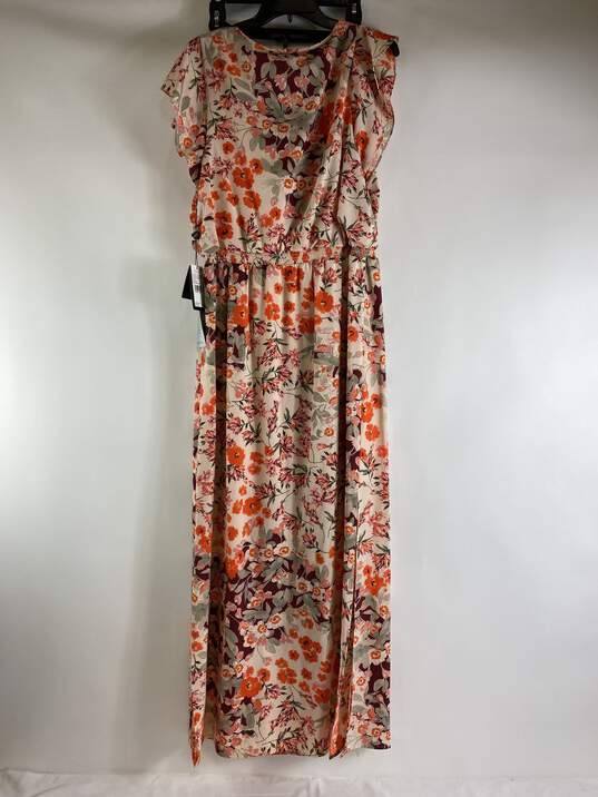 Adrianna Papell Women Pink Floral Print Maxi Dress 12 NWT image number 2