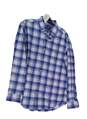 Mens Blue Check Collared Long Sleeve Button Up  Shirt Size Medium image number 2