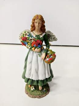 Multicolor Figurine Of Women With Wings Standing On Grass Hold Flowers #2907/5400