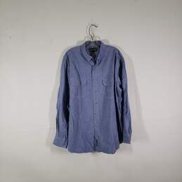 Mens Regular Fit Collared Long Sleeve Chest Pockets Button-Up Shirt Size XL