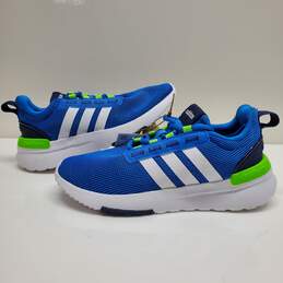 ADIDAS RACER TR21 (PS KIDS) BLUE/GREEN GV7828 SIZE 2 w/ TAG