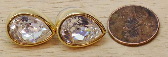 Vintage SAL Swarovski Pear Shaped Crystal Post Earrings 10.5g image number 2