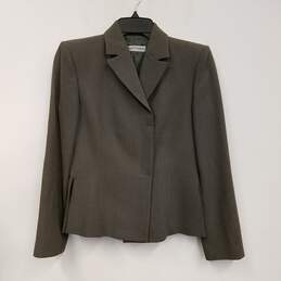 Womens Brown Long Sleeve Collared Single Breasted Blazer Jacket Size S