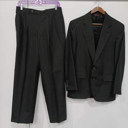 Mens Black Formal 2 Piece Blazer And Pants Suit Set Size Free
