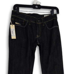 NWT Womens Blue Denim Dark Wash Straight Leg Jeans Size W27 L34