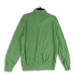 Mens Green Long Sleeve 1/4 Zip Mock Neck Pullover Sweater Size XL alternative image