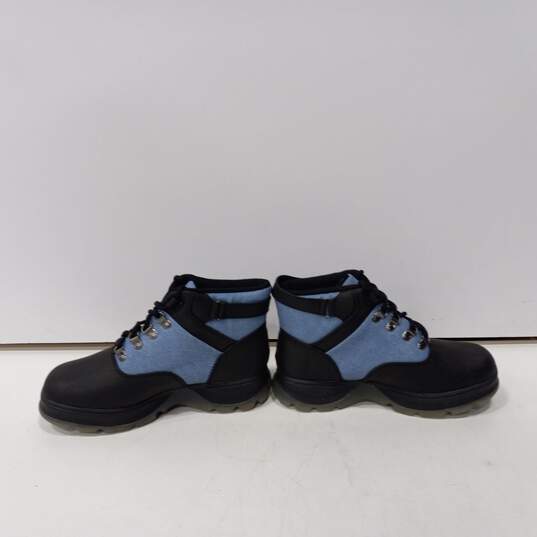 Predictions Women's Black/Blue Denim Lace-Up Boots Size 6 image number 2