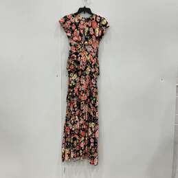 NWT Especia Womens Multicolor Floral Mock Neck Tiered Maxi Dress Size M