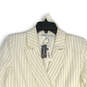 NWT Womens White Black Stripe Peak Lapel Double Breasted Blazer Size Small image number 3