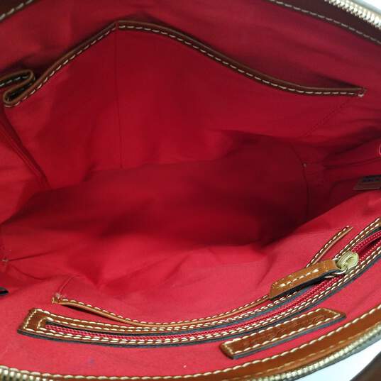 Dooney & Bourke Taupe Leather Top Handle Satchel Bag image number 5